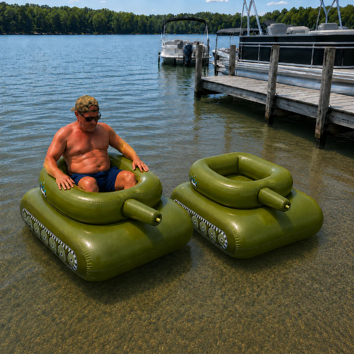 Motorized floating tank